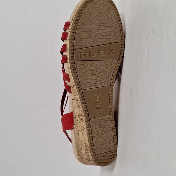 Life Stride (NEW) Red Mallory Stretch Strappy Wedge Comfort Sandals Size 9.5 - Picture 5 of 11